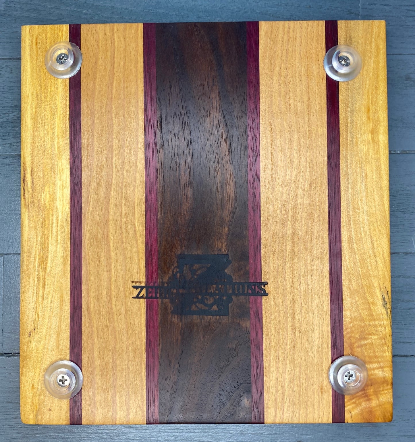 8” x 8.5”* Maple, Walnut, Cherry & Purple Heart Cutting Board