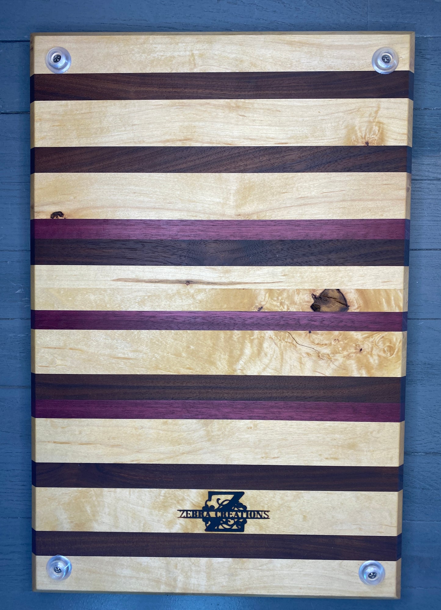 12 x 18* Maple, Walnut & Purple Heart Cutting Board