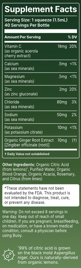 Liquid Electrolytes Buoy Immunity Drops + Immune Support