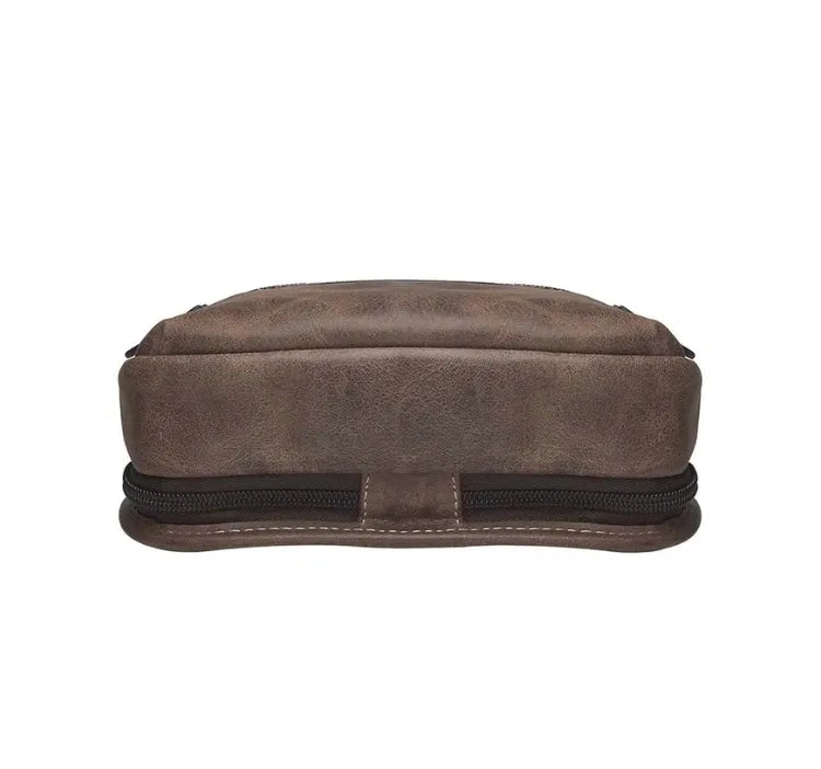 GTM Brown Distressed Buffalo Sling Backpack