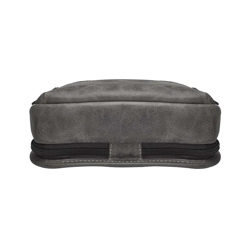 GTM Grey Distressed Buffalo Sling Backpack