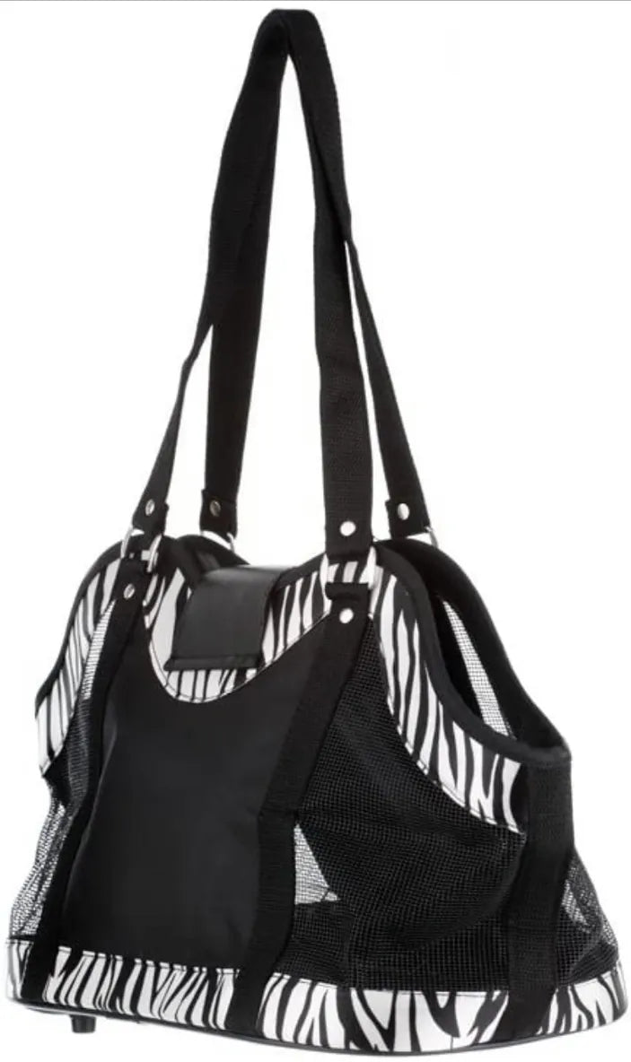 Zebra Print Pet Carrier Purse Tote