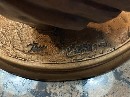 Alexsander Danel (Estonian, 1940 – 2001) Patinated Bronze Sculpture “Golf Playing Lady in 1920s Outfit”