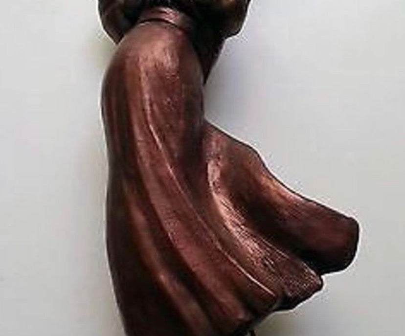 Alexsander Danel (Estonian, 1940 – 2001) Patinated Bronze Sculpture “Golf Playing Lady in 1920s Outfit”