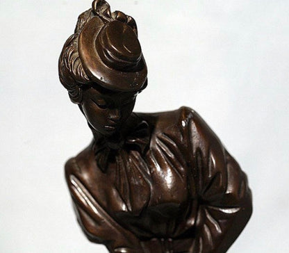 Alexsander Danel (Estonian, 1940 – 2001) Patinated Bronze Sculpture “Golf Playing Lady in 1920s Outfit”