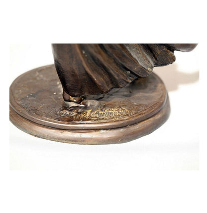 Alexsander Danel (Estonian, 1940 – 2001) Patinated Bronze Sculpture “Golf Playing Lady in 1920s Outfit”