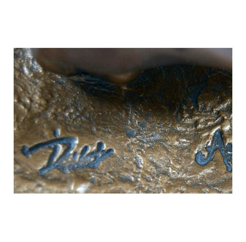 Alexsander Danel (Estonian, 1940 – 2001) Patinated Bronze Sculpture “Golf Playing Lady in 1920s Outfit”