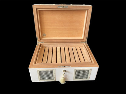 Art Deco Style Wood Cigar Cigarette Humidor Box made by Ashton by Manning in Ireland