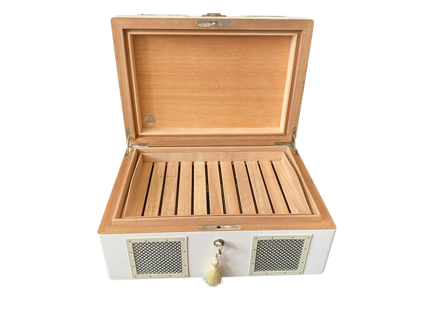 Art Deco Style Wood Cigar Cigarette Humidor Box made by Ashton by Manning in Ireland