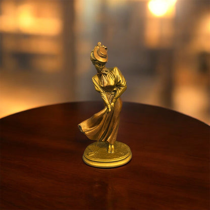 Alexsander Danel (Estonian, 1940 – 2001) Patinated Bronze Sculpture “Golf Playing Lady in 1920s Outfit”