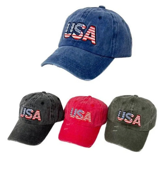 Embroidered Stars & Stripes USA Hat
